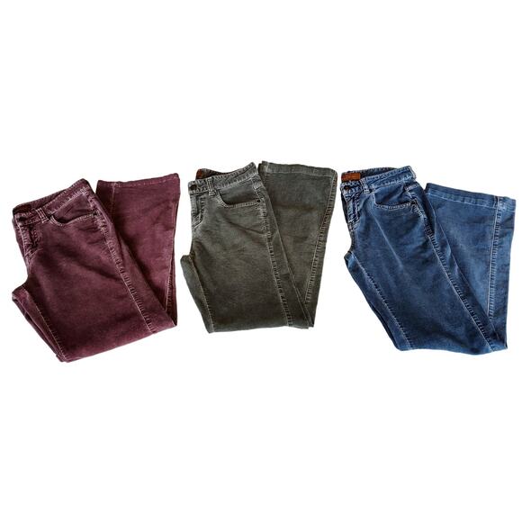 Lee One True Fit Bootcut Women's Mid rise Sz 3/4 Corduroy Jeans - 3 piece Bundle - Picture 2 of 11